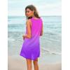 image:imageEkouaer Womens Sleeveless Swimwear Coverups TShirt Beach Dress Tank Bikini Cover Up with PrintPurple Pink Coconut Tree