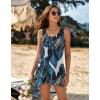 image:imageEkouaer Womens Sleeveless Swimwear Coverups TShirt Beach Dress Tank Bikini Cover Up with PrintTropical Leaf