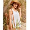 image:imageEkouaer Womens Sleeveless Swimwear Coverups TShirt Beach Dress Tank Bikini Cover Up with PrintWhite