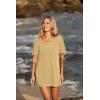 image:imageEkouaer Womens Swimsuit Beach Cover Up Short Sleeve Cover Ups for Swimwear Bathing Suit Coverups SXXXLApricot