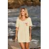 image:imageEkouaer Womens Swimsuit Beach Cover Up Short Sleeve Cover Ups for Swimwear Bathing Suit Coverups SXXXLBeige Beach