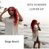 image:imageEkouaer Womens Swimsuit Beach Cover Up Short Sleeve Cover Ups for Swimwear Bathing Suit Coverups SXXXLBeige Beach