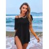 image:imageEkouaer Womens Swimsuit Beach Cover Up Short Sleeve Cover Ups for Swimwear Bathing Suit Coverups SXXXLBlack