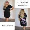 image:imageEkouaer Womens Swimsuit Beach Cover Up Short Sleeve Cover Ups for Swimwear Bathing Suit Coverups SXXXLBlack California