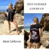 image:imageEkouaer Womens Swimsuit Beach Cover Up Short Sleeve Cover Ups for Swimwear Bathing Suit Coverups SXXXLBlack California