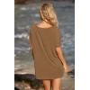 image:imageEkouaer Womens Swimsuit Beach Cover Up Short Sleeve Cover Ups for Swimwear Bathing Suit Coverups SXXXLBrown Coconut Tree  Letter