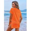 image:imageEkouaer Womens Swimsuit Beach Cover Up Short Sleeve Cover Ups for Swimwear Bathing Suit Coverups SXXXLFluorescence Orange