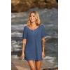 image:imageEkouaer Womens Swimsuit Beach Cover Up Short Sleeve Cover Ups for Swimwear Bathing Suit Coverups SXXXLGray Blue
