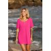 image:imageEkouaer Womens Swimsuit Beach Cover Up Short Sleeve Cover Ups for Swimwear Bathing Suit Coverups SXXXLHot Pink
