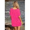 image:imageEkouaer Womens Swimsuit Beach Cover Up Short Sleeve Cover Ups for Swimwear Bathing Suit Coverups SXXXLHot Pink