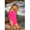 image:imageEkouaer Womens Swimsuit Beach Cover Up Short Sleeve Cover Ups for Swimwear Bathing Suit Coverups SXXXLHot Pink
