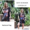 image:imageEkouaer Womens Swimsuit Beach Cover Up Short Sleeve Cover Ups for Swimwear Bathing Suit Coverups SXXXLNational Flag Print