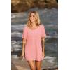 image:imageEkouaer Womens Swimsuit Beach Cover Up Short Sleeve Cover Ups for Swimwear Bathing Suit Coverups SXXXLPink