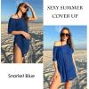 image:imageEkouaer Womens Swimsuit Beach Cover Up Short Sleeve Cover Ups for Swimwear Bathing Suit Coverups SXXXLSnorkel Blue