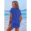 image:imageEkouaer Womens Swimsuit Beach Cover Up Short Sleeve Cover Ups for Swimwear Bathing Suit Coverups SXXXLSnorkel Blue