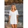 image:imageEkouaer Womens Swimsuit Beach Cover Up Short Sleeve Cover Ups for Swimwear Bathing Suit Coverups SXXXLWhite