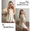 image:imageEkouaer Womens Swimsuit Cover Up 34 Bell Sleeve Beachwear Coverups Deep VNeck Bikini Beach Dress S3XLC Apricot
