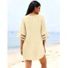 image:imageEkouaer Womens Swimsuit Cover Up 34 Bell Sleeve Beachwear Coverups Deep VNeck Bikini Beach Dress S3XLC Apricot