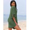 image:imageEkouaer Womens Swimsuit Cover Up 34 Bell Sleeve Beachwear Coverups Deep VNeck Bikini Beach Dress S3XLC Army Green