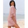 image:imageEkouaer Womens Swimsuit Cover Up 34 Bell Sleeve Beachwear Coverups Deep VNeck Bikini Beach Dress S3XLGray Purple