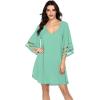 image:imageEkouaer Womens Swimsuit Cover Up 34 Bell Sleeve Beachwear Coverups Deep VNeck Bikini Beach Dress S3XLLight Mint