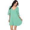 image:imageEkouaer Womens Swimsuit Cover Up 34 Bell Sleeve Beachwear Coverups Deep VNeck Bikini Beach Dress S3XLLight Mint