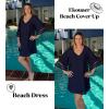 image:imageEkouaer Womens Swimsuit Cover Up 34 Bell Sleeve Beachwear Coverups Deep VNeck Bikini Beach Dress S3XLNavy Blue