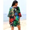 image:imageEkouaer Womens Swimsuit Cover Up 34 Bell Sleeve Beachwear Coverups Deep VNeck Bikini Beach Dress S3XLQ Pat3