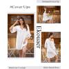 image:imageEkouaer Womens Swimsuit Cover Up 34 Bell Sleeve Beachwear Coverups Deep VNeck Bikini Beach Dress S3XLWhite