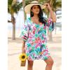 image:imageEkouaer Womens Swimsuit Cover Up 34 Bell Sleeve Beachwear Coverups Deep VNeck Bikini Beach Dress S3XLY Fantasy Vacation Multi