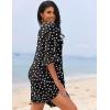 image:imageEkouaer Womens Swimsuit Cover Up 34 Bell Sleeve Beachwear Coverups Deep VNeck Bikini Beach Dress S3XLY White Dots