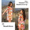 image:imageEkouaer Womens Swimsuit Cover Up 34 Bell Sleeve Beachwear Coverups Deep VNeck Bikini Beach Dress S3XLZ Floral Rhythm