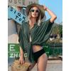 image:imageEkouaer Womens Swimsuit Cover Up 34 Sleeve Beachwear Bikini Coverups Button Down Oversized Cover Up Shirt S3XLArmy Green