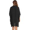 image:imageEkouaer Womens Swimsuit Cover Up 34 Sleeve Beachwear Bikini Coverups Button Down Oversized Cover Up Shirt S3XLBlack