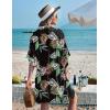 image:imageEkouaer Womens Swimsuit Cover Up 34 Sleeve Beachwear Bikini Coverups Button Down Oversized Cover Up Shirt S3XLBlack Colorful Leaf