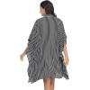 image:imageEkouaer Womens Swimsuit Cover Up 34 Sleeve Beachwear Bikini Coverups Button Down Oversized Cover Up Shirt S3XLBlack Stripe