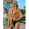 image:imageEkouaer Womens Swimsuit Cover Up 34 Sleeve Beachwear Bikini Coverups Button Down Oversized Cover Up Shirt S3XLCamel