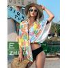 image:imageEkouaer Womens Swimsuit Cover Up 34 Sleeve Beachwear Bikini Coverups Button Down Oversized Cover Up Shirt S3XLColorful Leaves