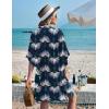 image:imageEkouaer Womens Swimsuit Cover Up 34 Sleeve Beachwear Bikini Coverups Button Down Oversized Cover Up Shirt S3XLGreen White Floral