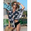 image:imageEkouaer Womens Swimsuit Cover Up 34 Sleeve Beachwear Bikini Coverups Button Down Oversized Cover Up Shirt S3XLGreen White Floral