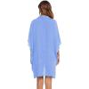 image:imageEkouaer Womens Swimsuit Cover Up 34 Sleeve Beachwear Bikini Coverups Button Down Oversized Cover Up Shirt S3XLLight Blue