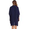 image:imageEkouaer Womens Swimsuit Cover Up 34 Sleeve Beachwear Bikini Coverups Button Down Oversized Cover Up Shirt S3XLNavy Blue