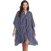 image:imageEkouaer Womens Swimsuit Cover Up 34 Sleeve Beachwear Bikini Coverups Button Down Oversized Cover Up Shirt S3XLNavy Blue Stripe