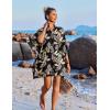 image:imageEkouaer Womens Swimsuit Cover Up 34 Sleeve Beachwear Bikini Coverups Button Down Oversized Cover Up Shirt S3XLPat4leaf