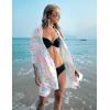 image:imageEkouaer Womens Swimsuit Cover Up 34 Sleeve Beachwear Bikini Coverups Button Down Oversized Cover Up Shirt S3XLPink Blue Water Color