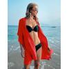 image:imageEkouaer Womens Swimsuit Cover Up 34 Sleeve Beachwear Bikini Coverups Button Down Oversized Cover Up Shirt S3XLRed