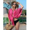 image:imageEkouaer Womens Swimsuit Cover Up 34 Sleeve Beachwear Bikini Coverups Button Down Oversized Cover Up Shirt S3XLRose
