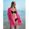 image:imageEkouaer Womens Swimsuit Cover Up 34 Sleeve Beachwear Bikini Coverups Button Down Oversized Cover Up Shirt S3XLRose