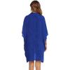 image:imageEkouaer Womens Swimsuit Cover Up 34 Sleeve Beachwear Bikini Coverups Button Down Oversized Cover Up Shirt S3XLSnorkel Blue