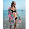 image:imageEkouaer Womens Swimsuit Cover Up 34 Sleeve Beachwear Bikini Coverups Button Down Oversized Cover Up Shirt S3XLWatercolor Coconut Tree